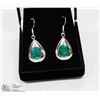 Image 1 : # 64-NATURAL GREEN EMERALD GEMSTONE EARRINGS
