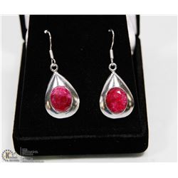 #60-NATURAL RED RUBY GEMSTONE EARRINGS