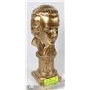 Image 1 : GOLD TONE CERAMIC MOZART HEAD FIGURE.