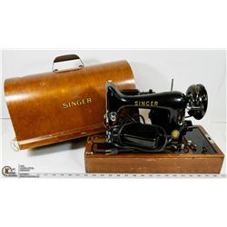 ANTIQUE SINGER SEWING MACHINE IN HARD CASE
