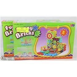 BUNDLE OF TWO 81PC FUNNY BRICKS BATTERY OPERATED