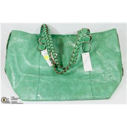 GREEN TOTE STYLE PURSE/LAPTOP CASE