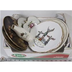 FLAT OF MADE IN ENGLAND  COLLECTIBLES PLATES AND 2