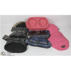 3 NEW EXTRA SMALL  DOG COATS IN ASSTD STYLES +