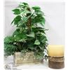 Image 1 : SILK PLANT AND LARGE CANDLE.