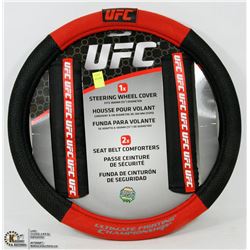 UFC STEERING WHEEL COVER WITH 2 SEAT BELT