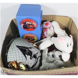 BOX W/WALT DISNEY ITEMS - CARS LAMP