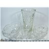 Image 1 : VINTAGE SET OF 4 CRYSTAL FOOTED/CUT
