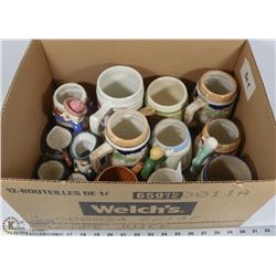 4) ASSORTMENT OF BEER STEINS IN VARIOUS SIZES