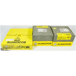 3 BOXES OF ASSORTED KLINGSPOR SANDING DISCS