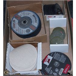 FLAT WITH ASSORTED SANDING DISCS AND CUT OFF DISCS