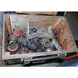 BOX OF RIDGID PIPE DIES
