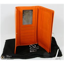 NEW GENUINE LEATHER 'HARLEY"  ORANGE WALLET