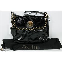 NEW GENUINE BLACK LEATHER PURSE WITH DUST