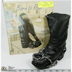NEW HANDCRAFTED "BORN TO RIDE" BOOT WINE BOTTLE