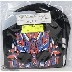 3PK GLOW IN THE DARK KIDS TOQUES.