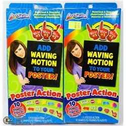 LOT OF 2 ARTSKILLS POSTER ACTION MOTORIZED SHAPE