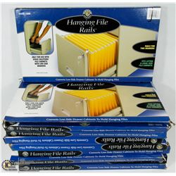 LOT OF 10 HANGING FILE RAILS
