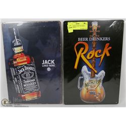 LOT OF 2 NEW 12"X8" TIN SIGNS - JACK DANIELS