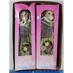 BOX W/2 COLLECTIBLE PORCELAIN DOLLS