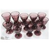 Image 1 : ASSORTMENT OF VINTAGE PURPLE GLASS STEMWARE.