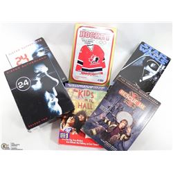 FLAT OF DVD SERIES & STARWARS VHS.