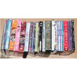 BOX WITH ASSORTED SEASONS DVD'S INCL FRIENDS,