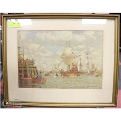 VINTAGE MARITIME THEMED WOOD FRAMED PRINT