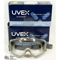 LOT OF 2 UVEX HONEYWELL STEALTH SAFETY GOGGLES W/