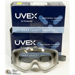 LOT OF 2 UVEX HONEYWELL STEALTH SAFETY GOGGLES W/
