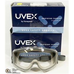 LOT OF 2 UVEX HONEYWELL STEALTH SAFETY GOGGLES W/
