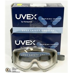 LOT OF 2 UVEX HONEYWELL STEALTH SAFETY GOGGLES W/
