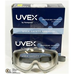 LOT OF 2 UVEX HONEYWELL STEALTH SAFETY GOGGLES W/