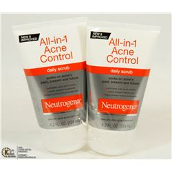 LOT OF 2 NEUTROGENA ALL IN 1 ACNE CONTROL DAILY