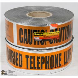 LOT OF 2 SCOTCH DETECTABLE BURIED BARRICADE TAPE