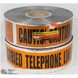 LOT OF 2 SCOTCH DETECTABLE BURIED BARRICADE TAPE