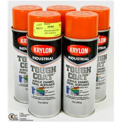 LOT OF 5 KRYLON INDUSTRIAL TOUGH VCOAT ACRYLIC