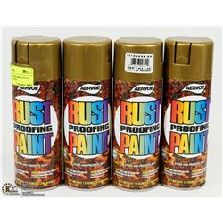 LOT OF 4 AERVOE RUST PROOFING PAINT 340GRAMS EACH