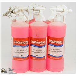 LOT OF 6 BEBBINGTON POT AND PAN SOAP 1L WITH