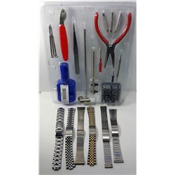 #19 - LOT OF 6 NEW METAL MEN'S WATCH BANDS