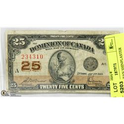 1923 CANADIAN SHINPLASTER