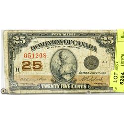 1923 CANADIAN SHINPLASTER