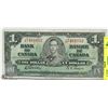 Image 1 : 1937 CANADIAN  $1 DOLLAR BILL