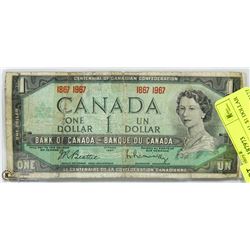 CANADIAN CENTENNIAL $1 DOLLAR BILL