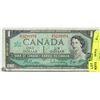 Image 1 : CANADIAN 1967 $1 DOLLAR BILL WITH SERIAL NUMBER