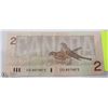 Image 1 : CANADIAN 2 DOLLAR BILL 1986