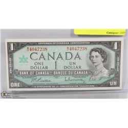 CENTENNIAL 1967 CANADIAN $1.00 BILL.