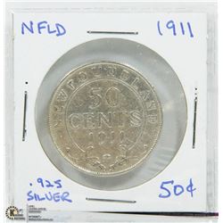 NEWFOUNDLAND 1911 FIFTY CENTS.