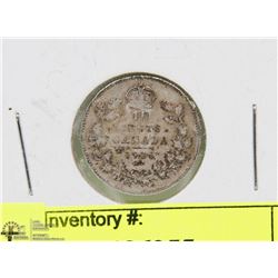 1921 CANADIAN SILVER 10 CENT COIN.