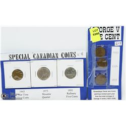 1933,1934,1935 CANADIAN PENNIES SOLD WITH 1943